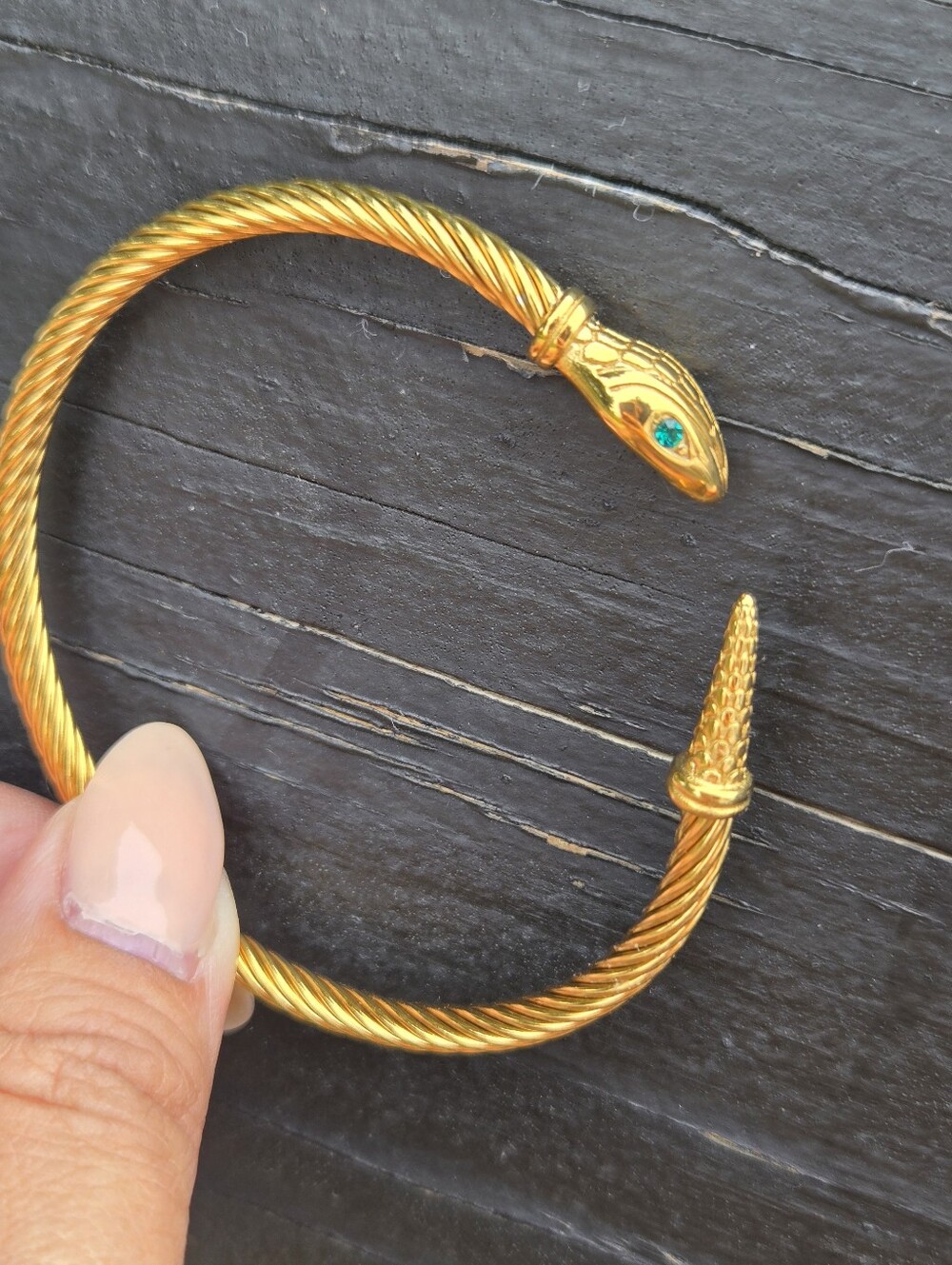 Snake Cable Cuff Bangle Bracelet